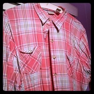 Pink and Blue Plaid LL Bean Shirt